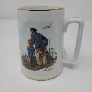 Vintage 1985 Norman Rockwell Museum Looking Out to Sea Porcelain Mug Old Salt